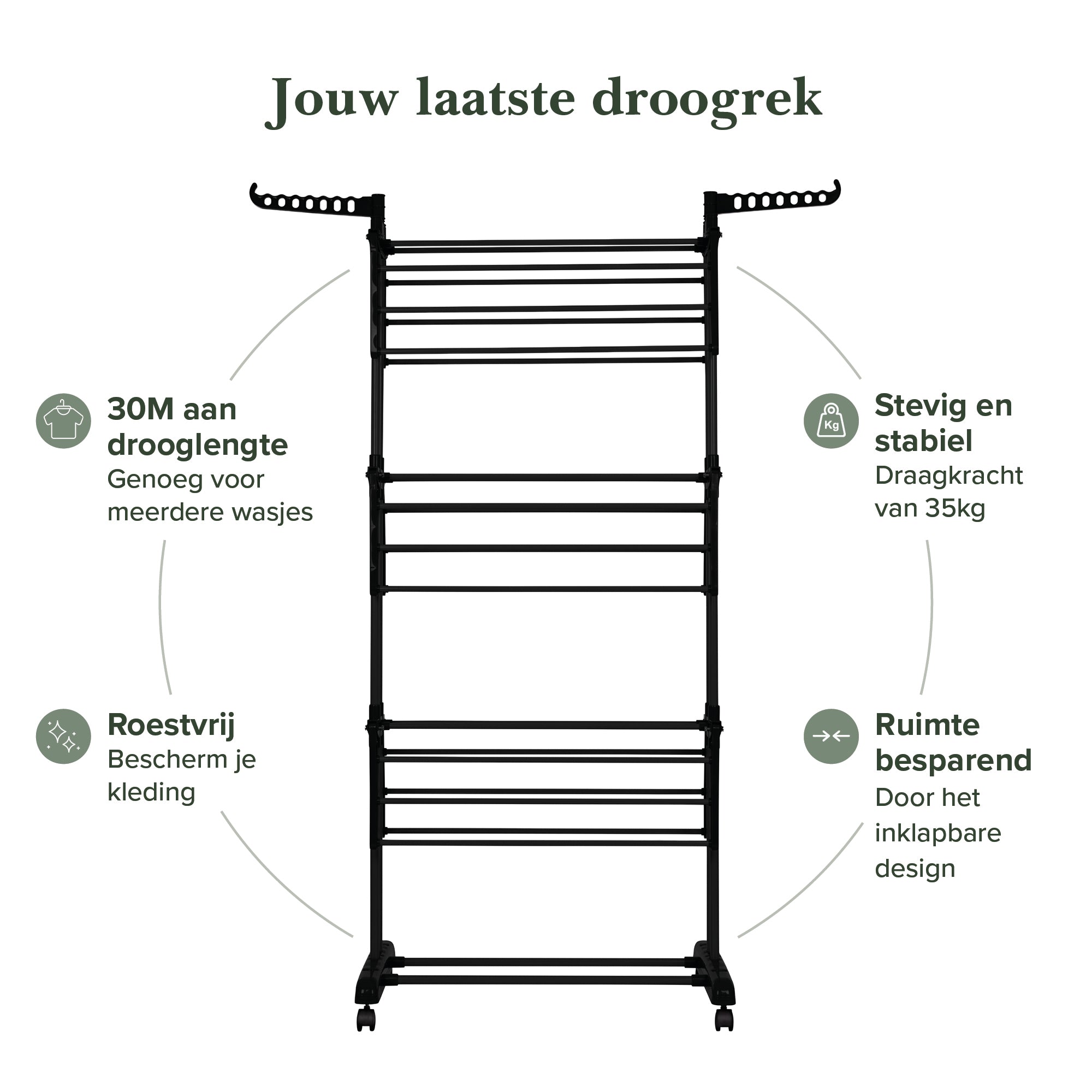 Droogrek Zwart Klein