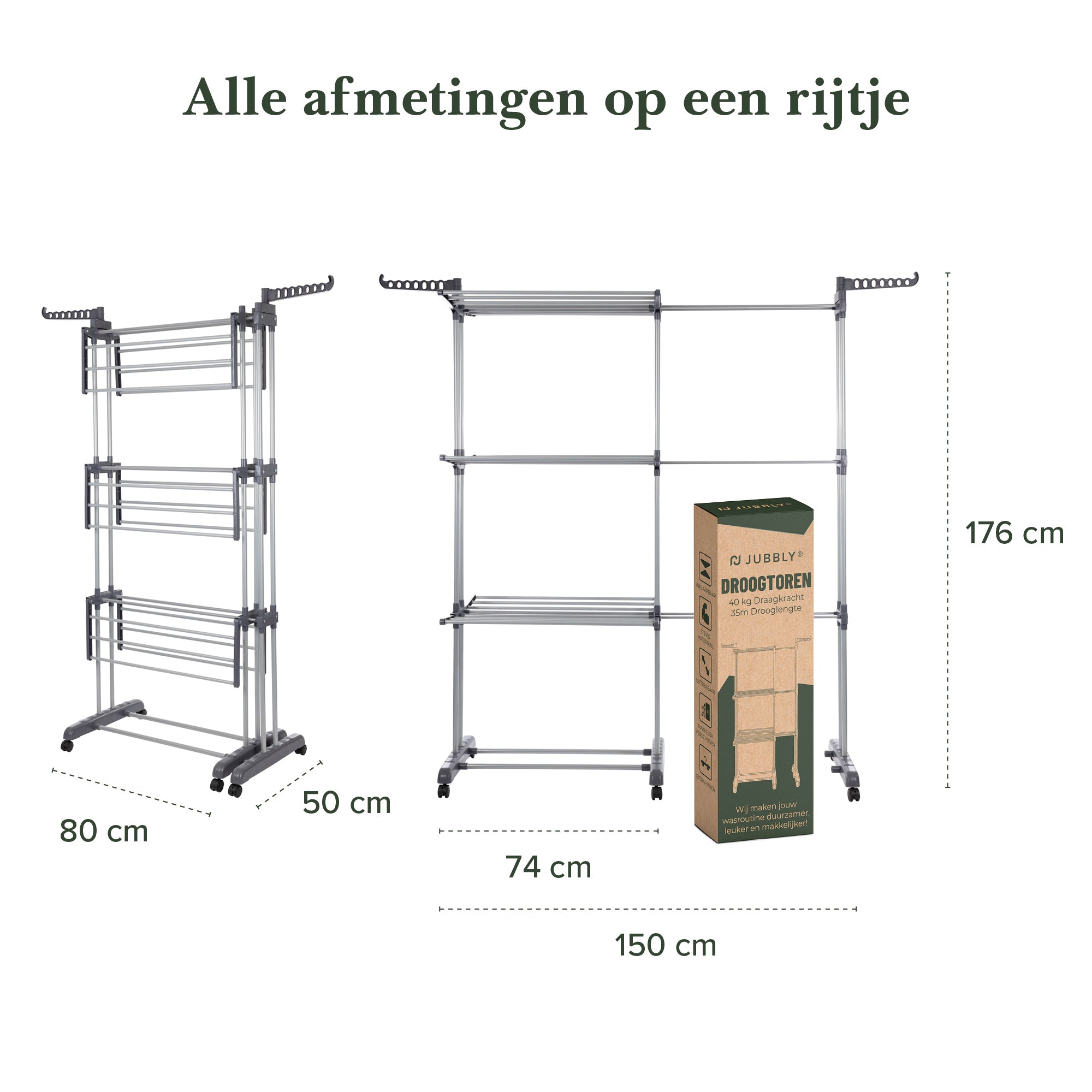 Uitschuifbaar Droogrek Grijs