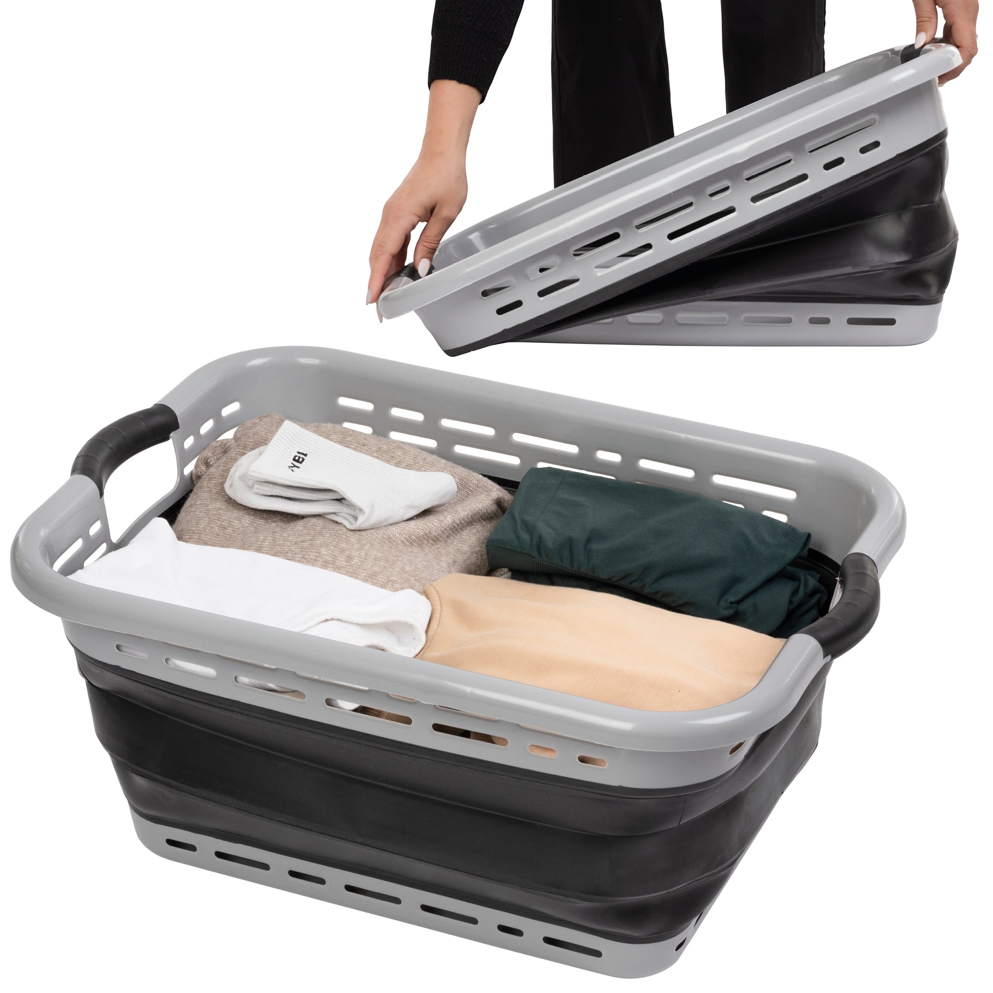 Opvouwbare Wasmand Grijs