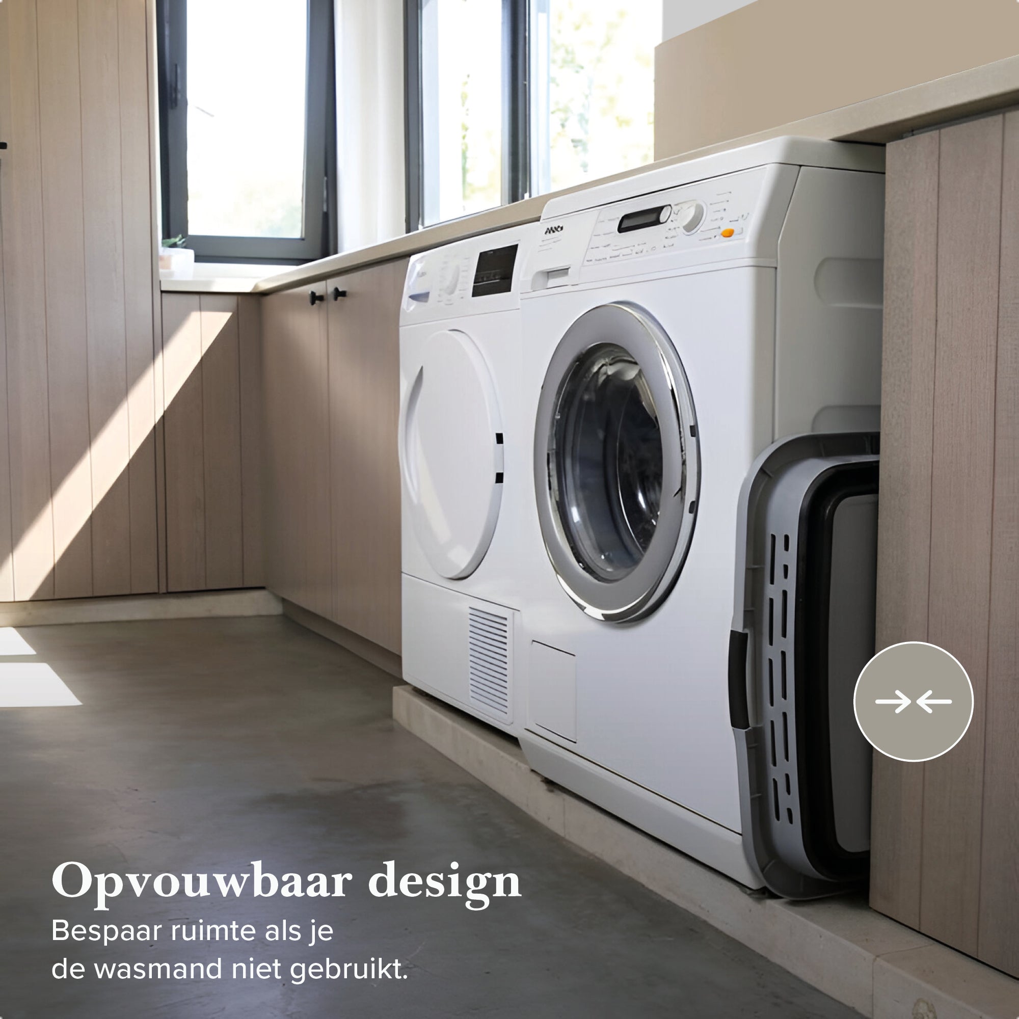 Opvouwbare Wasmand Grijs