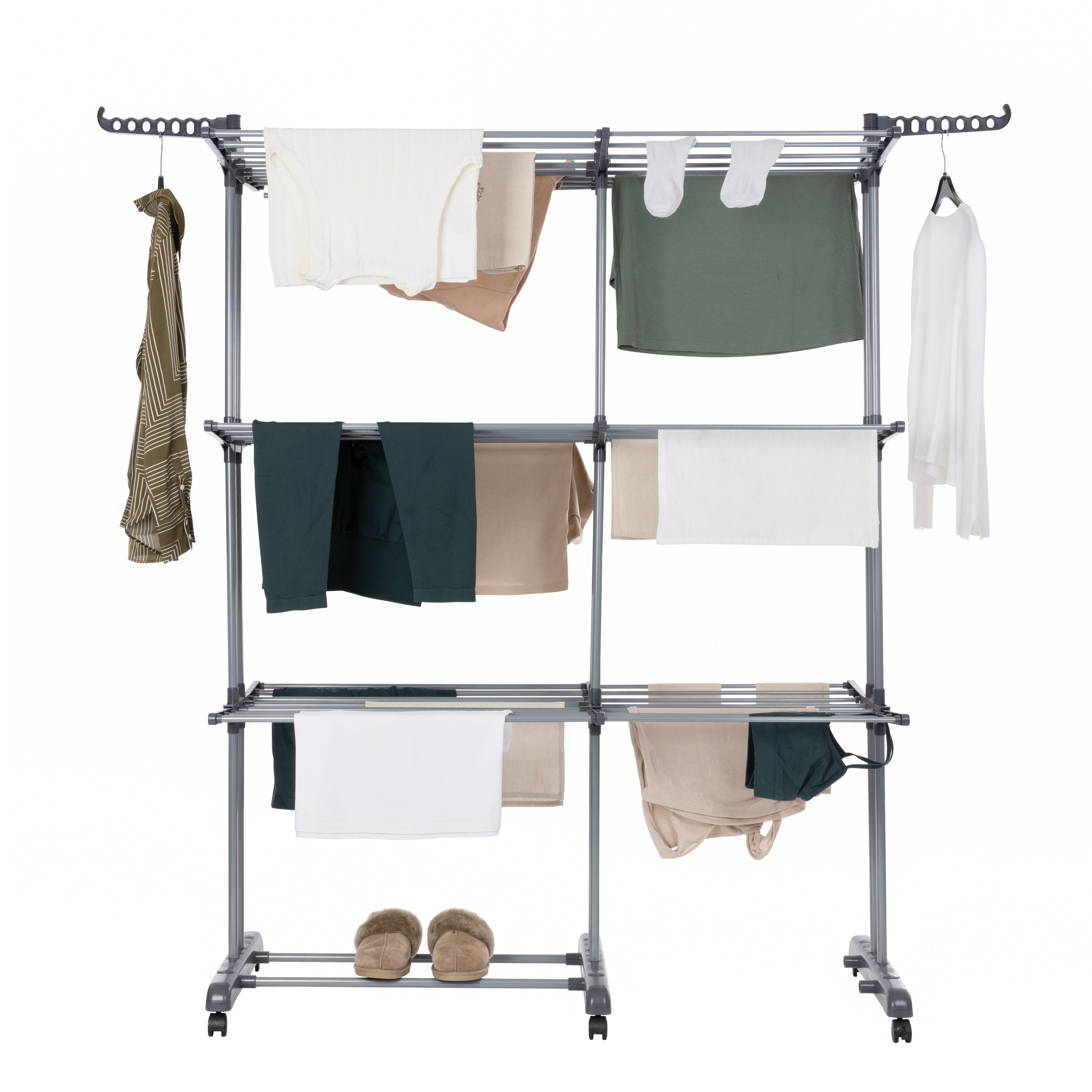 Uitschuifbaar Droogrek Grijs