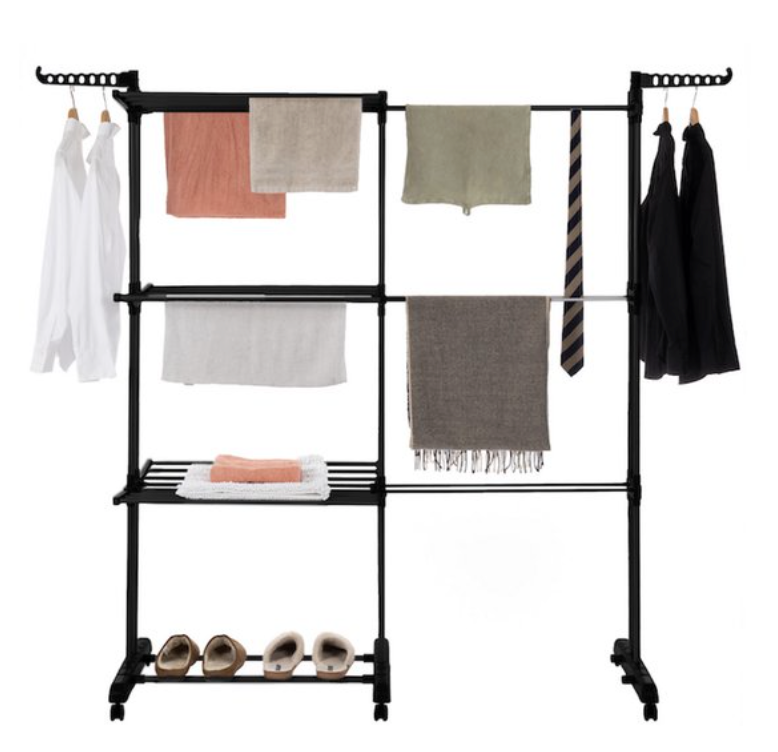 Uitschuifbaar Droogrek Zwart