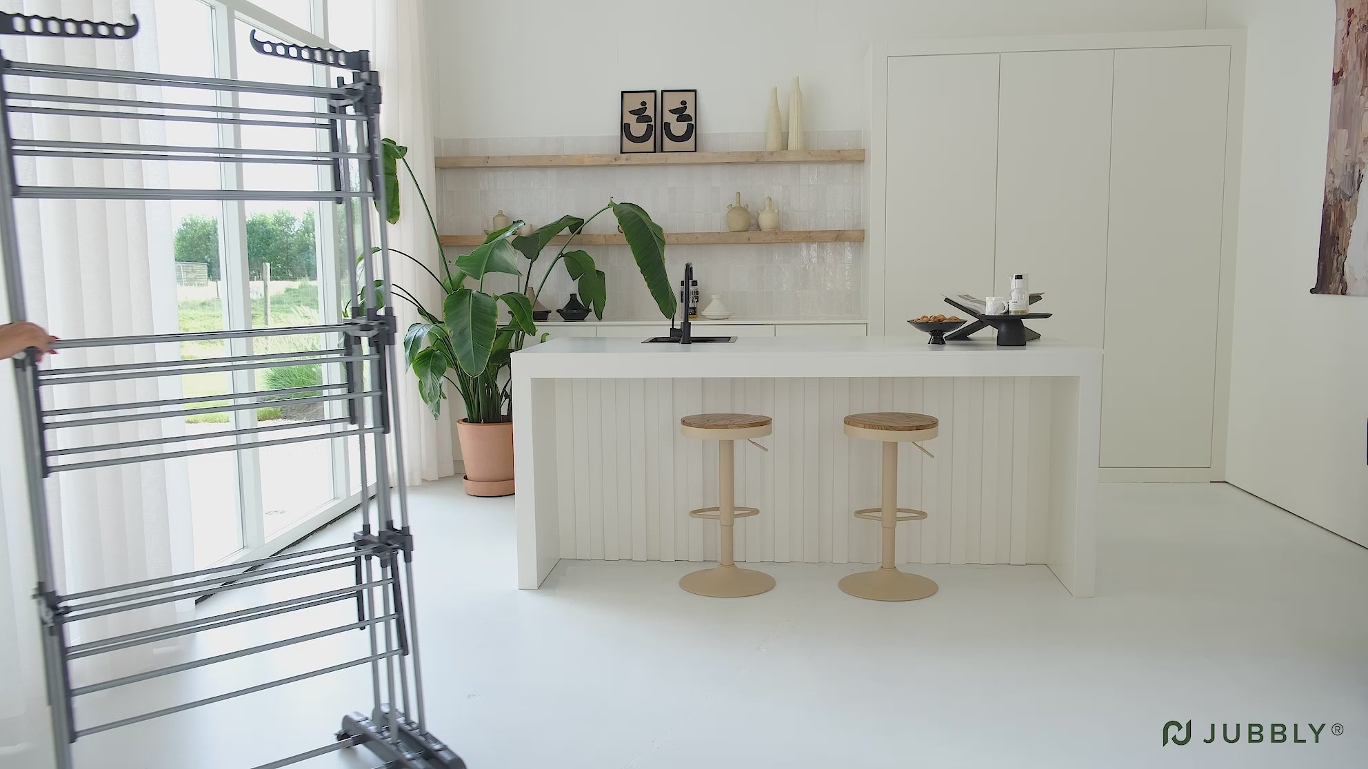 Uitschuifbaar Droogrek Grijs